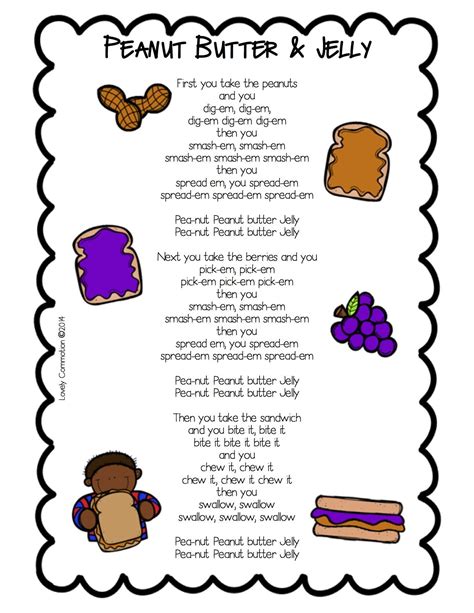 Peanut Butter & Jelly Song and Sequencing | Kindergarten songs, School ...