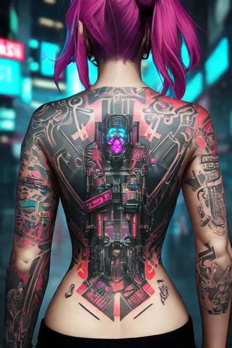 create tattoo in cyberpunk style