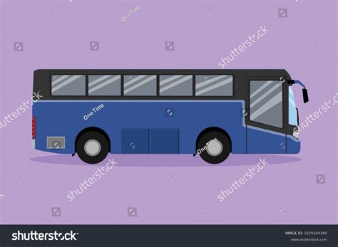 Character Flat Drawing Side View Bus Stock Vector (Royalty Free ...