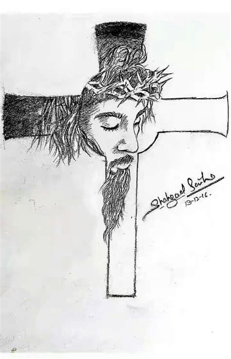 Crucifix Drawing Easy : Drawing Of A Crucifix Or Simple Grave Stock ...