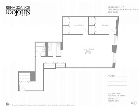 Floorplans Of Renaissance 100 John Street | Transparentcity