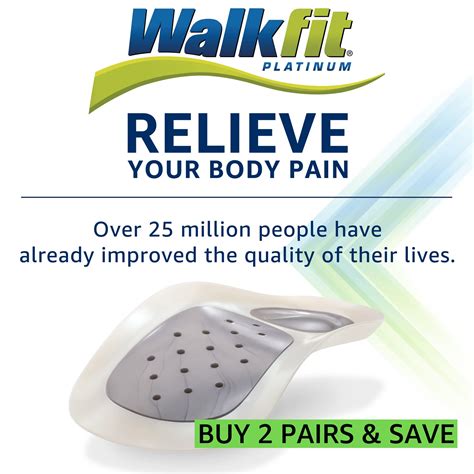 Buy WalkFit Platinum Orthotic Insoles for Men UK10 - Women UK11 - EU44 ...