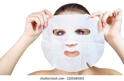 Young Woman Holds White Cloth Facial Stock Photo 2205684501 | Shutterstock