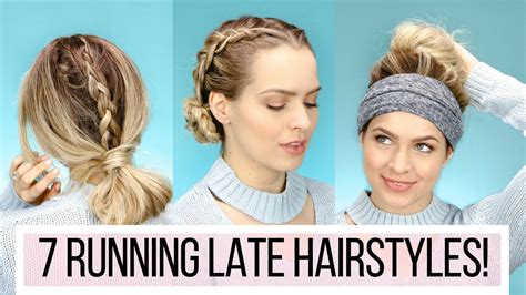 7 Running Late Hairstyles!! - YouTube