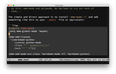 Syntax highlighting for code blocks in Emacs Markdown Mode