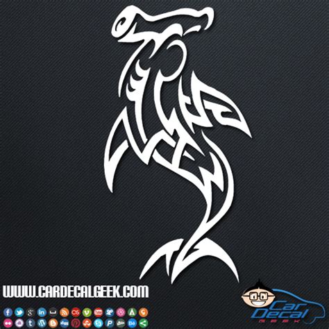 Tribal Hammerhead Shark Car Window Vinyl Decal Sticker