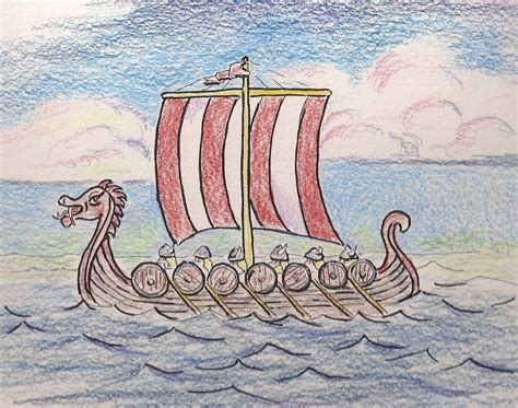 How to Draw Worksheets for The Young Artist: How to Draw a Viking Ship ...