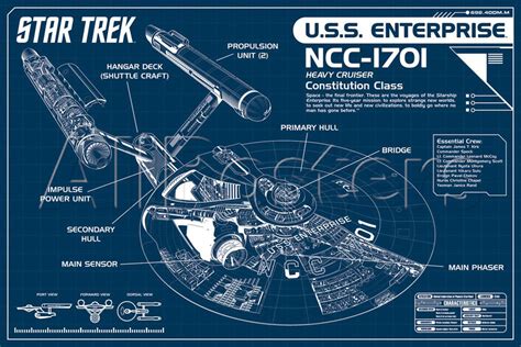 Star Trek Enterprise Blueprint Poster