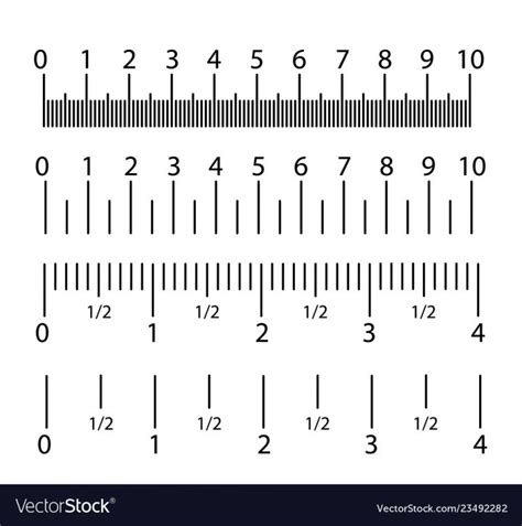 Inch And Metric Rulers Set Centimeters And Inches - Printable Ruler ...