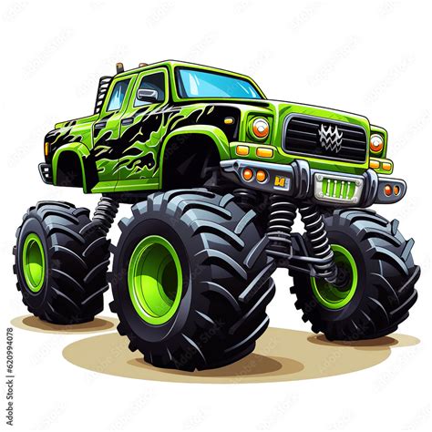 Black and Green Monster Truck Sublimation Clipart. Monster Truck ...