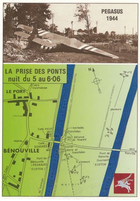 Pegasus Bridge Normandy Landings During WW2 Battle Military View & Map ...