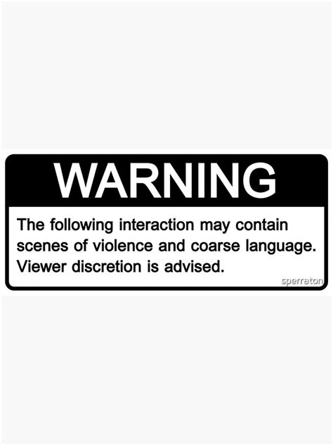 "Viewer Discretion is Advised" Art Print by sperraton | Redbubble