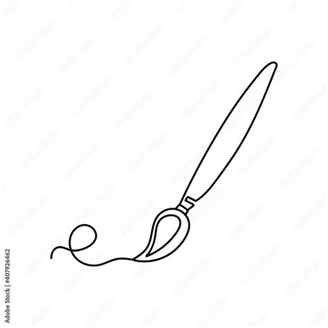 Continuous one line drawing a paint brush. Vector illustration perfect ...