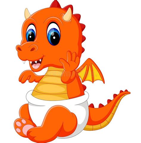 Cute Baby Dragon Cartoon Stock Vector - Image: 70355363