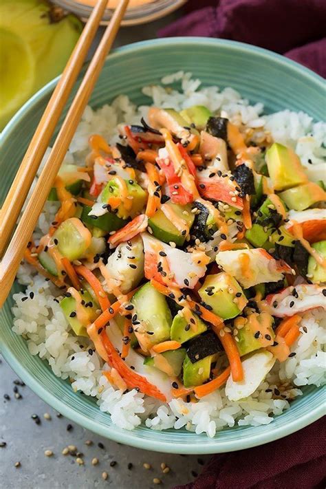 California Roll Sushi Bowl Recipe - Cooking Classy | Sushi bowl recipe ...