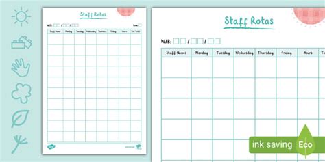 Weekly Staff Rota Template | Twinkl Resources (teacher made)