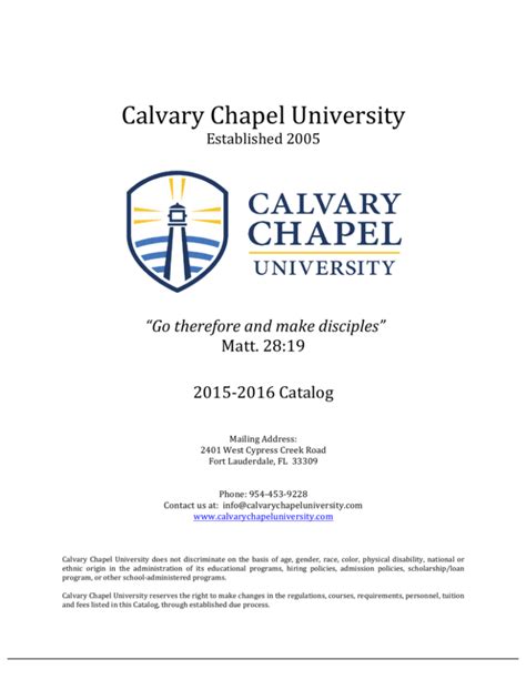 - Calvary Chapel University