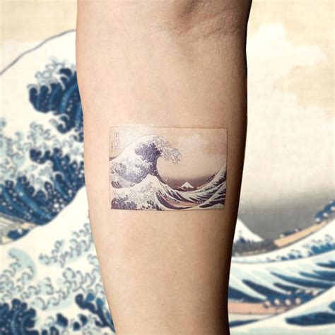 Hokusai's the Great Wave off Kanagawa Temporary Tattoo | Etsy