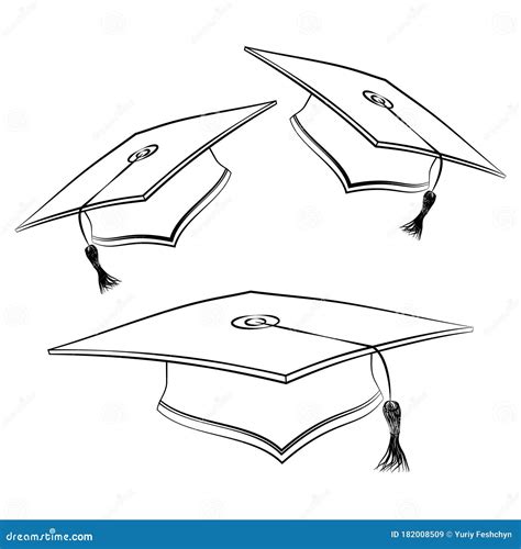 Sketch Graduation Hat And Diploma Cartoon Vector | CartoonDealer.com ...