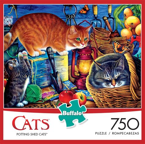 Buffalo Games - CATS Series - Potting Shed Cats - 750 Piece Jigsaw ...