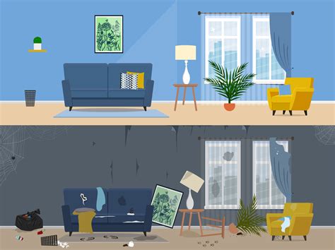 Clean and dirty room infographic by Kate Dro on Dribbble