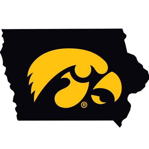 Iowa Hawkeyes Logo State Map Decal