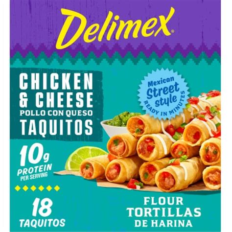 Delimex Chicken & Cheese Large Flour Taquitos Frozen Snacks, 18 ct - Kroger