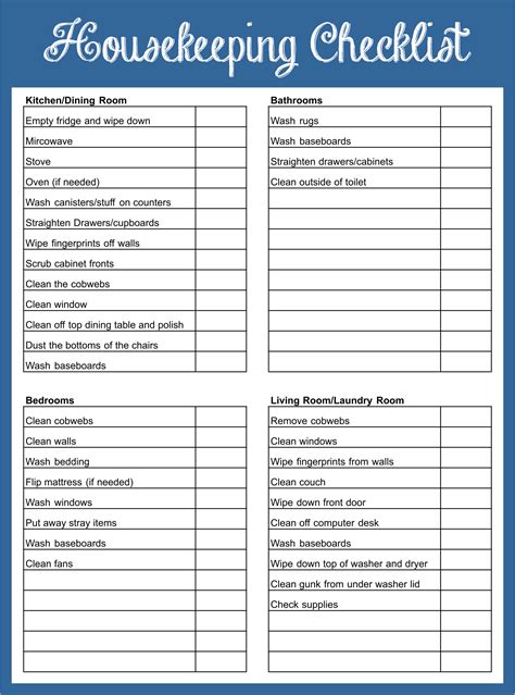 Warehouse Housekeeping Checklist Printable