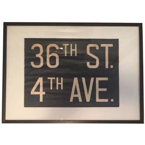 Vintage Framed Subway Sign For Sale at 1stdibs