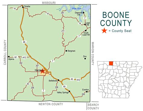 Boone County Map - Encyclopedia of Arkansas