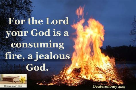 For the Lord your God is a consuming fire, a jealous God. / Deuteronomy ...