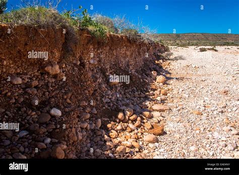 Erosion In Dry River Bed Stock Photo - Alamy