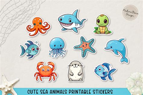 Fish And Other Ocean Animals Printable Stickers Free Printable – NBKomputer