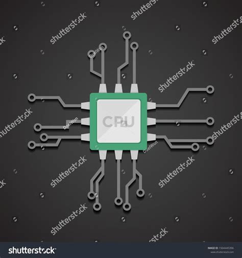 Abstract Technology Logo with Microchip Vector