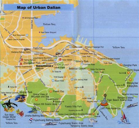 Dalian China Tourist Map - Maps of Dalian