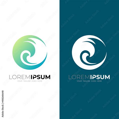 Simple logo with wave design template, circular wave logos Stock Vector ...