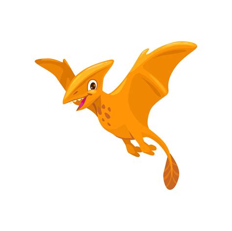 Cartoon pterodactyl dinosaur character, cute dino 15600393 Vector Art ...