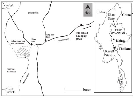 Localities mentioned in the text. The lightly hatched area (main map ...