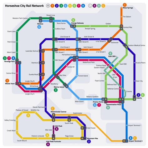 A subway map for our fictional Minecraft city, Greenfield, CA ...