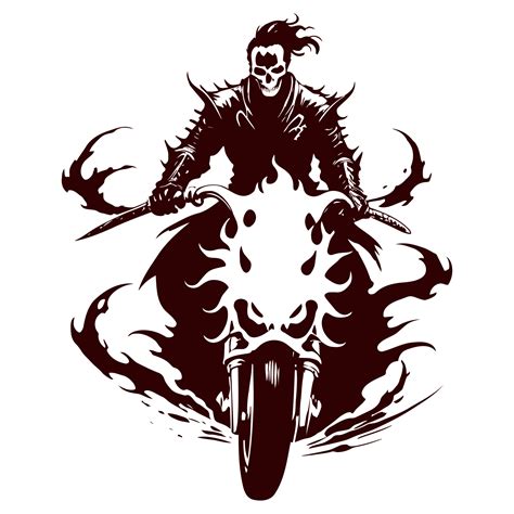 AI generated ghost rider with burning bike illustration 36431343 PNG