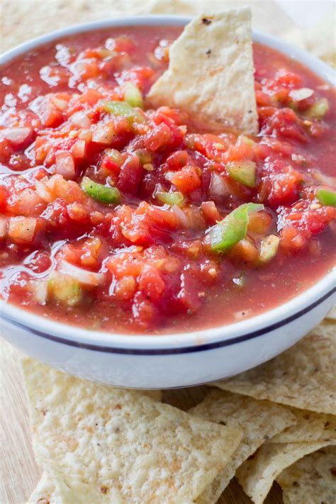 FAST and EASY Canned Salsa recipe! Just add green peppers and onions to ...