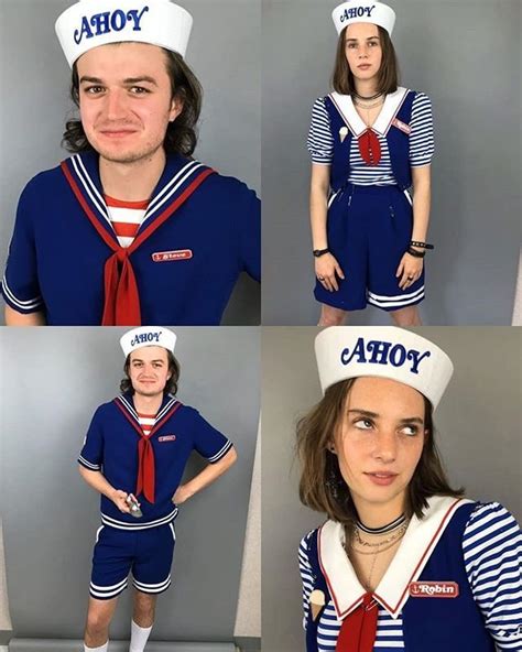 Joe Keery and Maya Hawke - Steve and Robin's Scoops Ahoy Wardrobe Tests ...