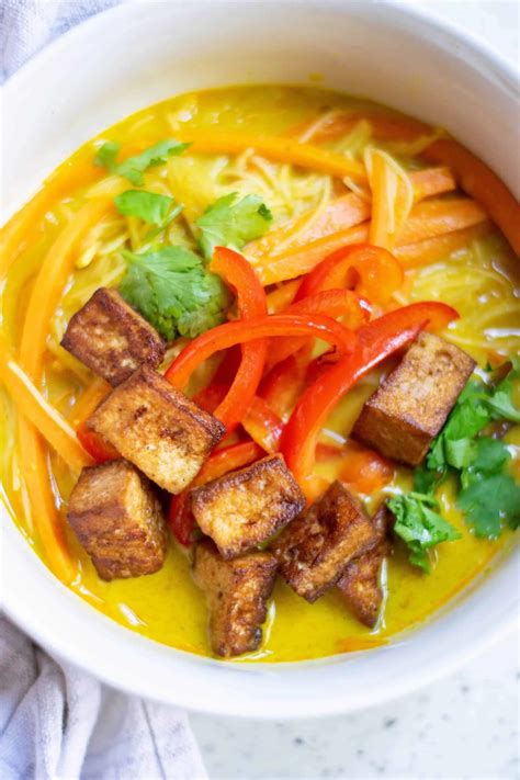 Vegan Thai Coconut Soup with Crispy Tofu - Marathons & Motivation