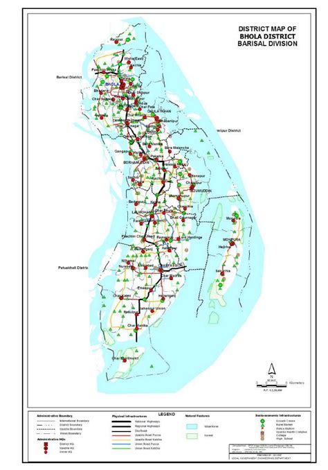 Maps of Bangladesh: Bhola District