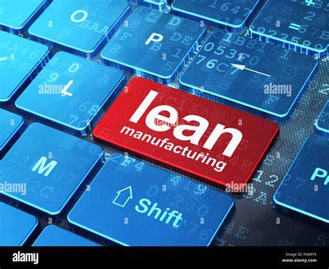 Manufacuring concept: Lean Manufacturing on computer keyboard ...