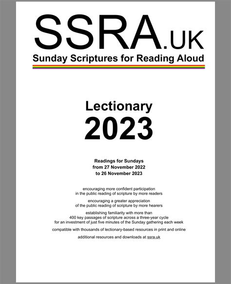 Buy Lectionary 2023 - full text of all Sunday readings from 27 November ...