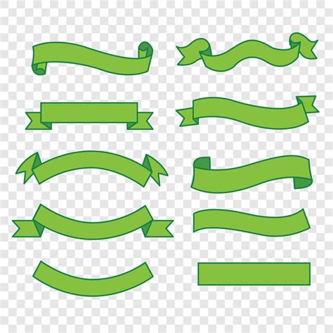 Green banner ribbon vector set on isolated background. EPS 10. 8886204 ...