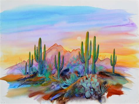 Desert Watercolor at PaintingValley.com | Explore collection of Desert ...