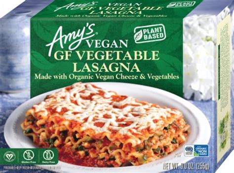 Amy's® Vegan Gluten Free Vegetable Lasagna Frozen Meal, 9 oz - Fred Meyer