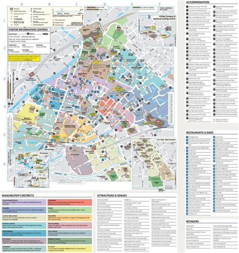 a map showing the streets and locations of different areas